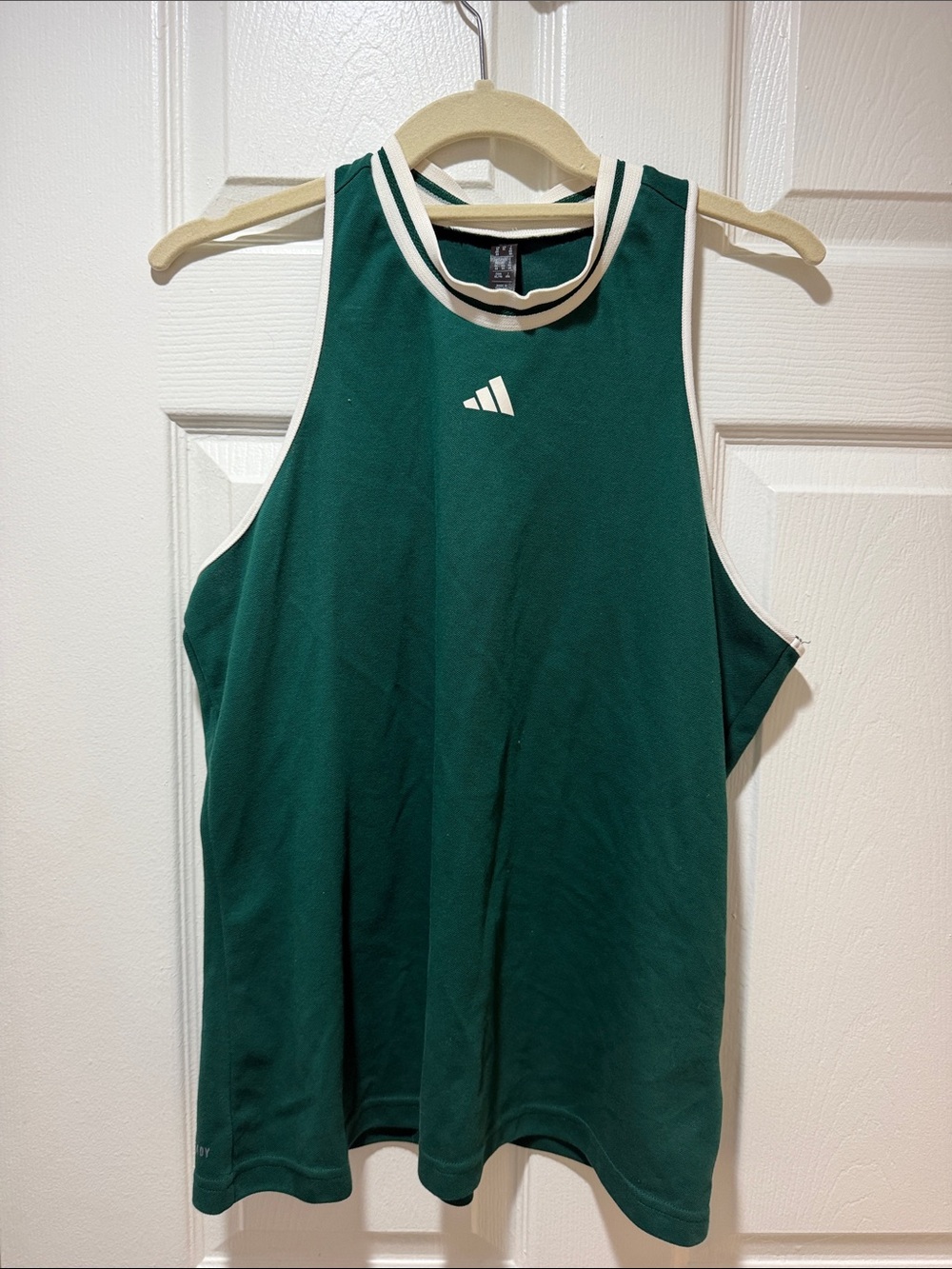 adidas Green Women’s Athletic Tank with White Trim NWOT